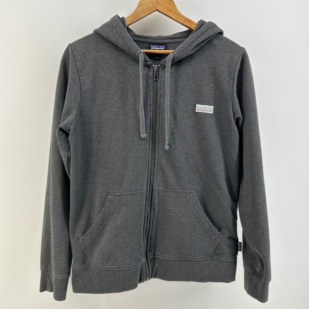 Patagonia Womens Full Zip Hoodie Gray Organic Cotton Sweatshirt STY39561 S